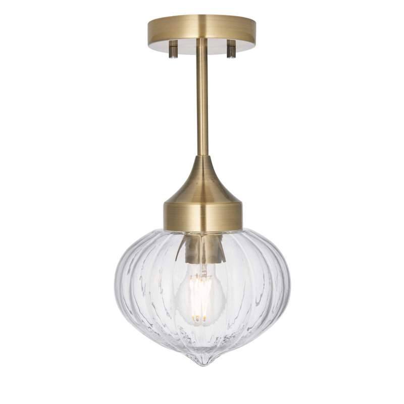 Rodolfo Glass Semi Flush Mount, Gold