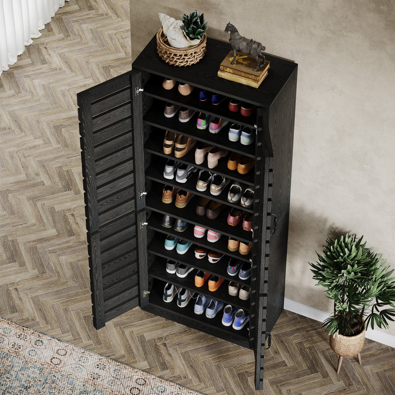 70.8" Tall Shoe Cabinet, Black