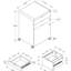 Classeur, mobile à roulettes, tiroirs de rangement, support pour imprimante, bureau, bureau, stratifié blanc brillant, contemporain, moderne