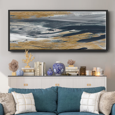 Tumultueux bleu marine - toile encadrée