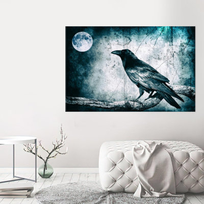 Personalized Raven Animal Art on Canvas Perfect for Man Cave and Unique Gift for Her