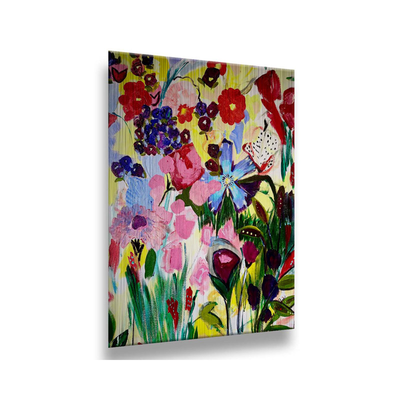 Jardin floral III par JD Studio, H 8 po x l 10 po x P 1 po, Métal métal, Pas de tapis