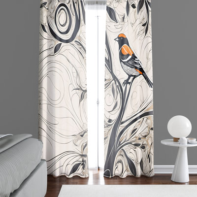 Paire de rideaux semi-transparents en polyester Haristina