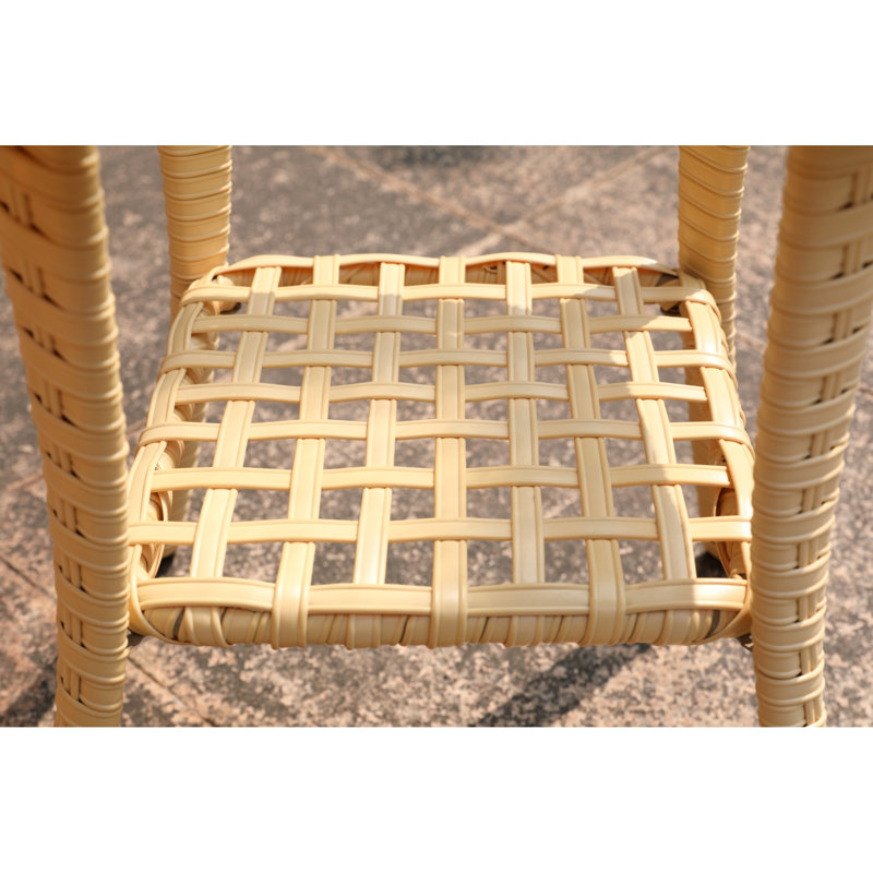 Tier Patio Tables, Aluminum Metal Wicker Modern Side Table For Balcony