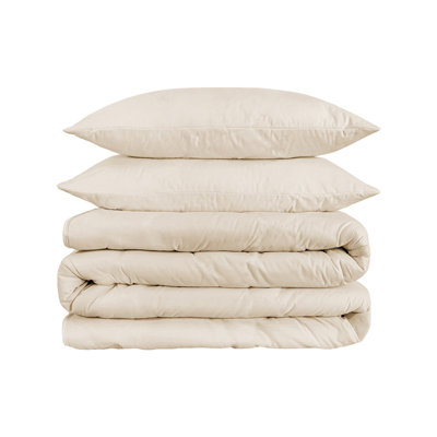 Ivory Cotton Blend 1000 Thread Count Washable Duvet Cover Set
