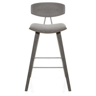Grey Upholstered Counter Stool