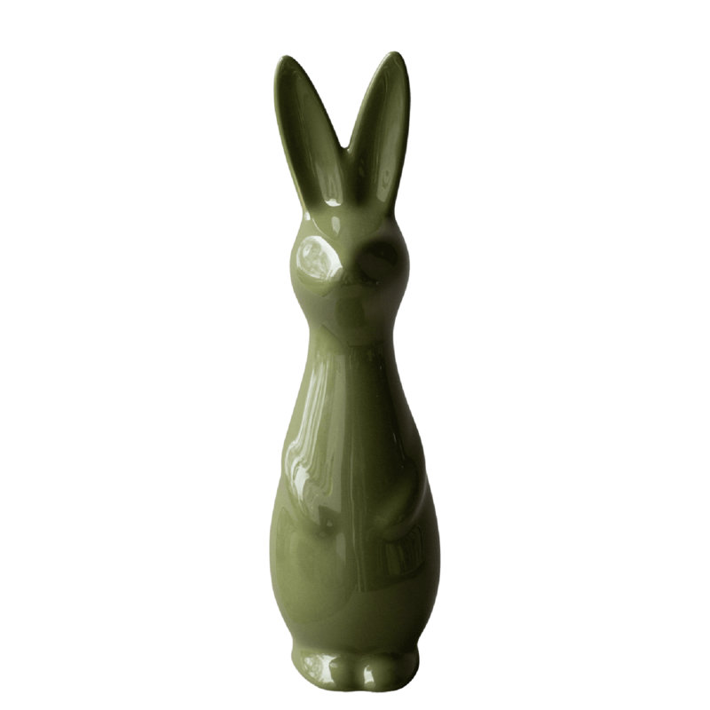 Petit lapin suédois vert brillant petit, H 10,63 po x l 3,15 po x P 3,15 po