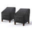 Ensemble de 2 housses de patio noires imperméables (l 35 po x P 38 po x H 31 po)