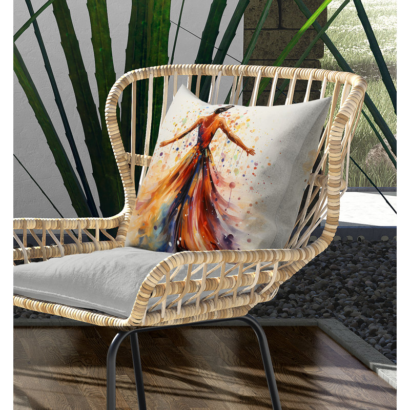 Coussin réversible Dancing Girl, H 20 po x l 20 po