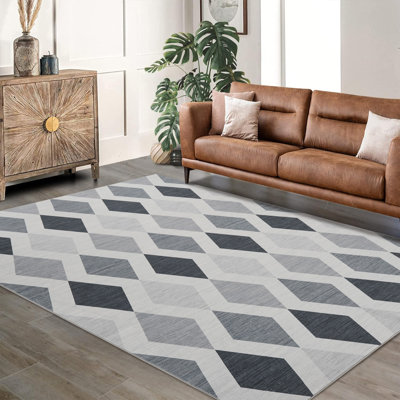 Tapis floral lavable pour salon ou chambre à coucher - Tapis d'intérieur moderne antidérapant, résistant aux marques et doux