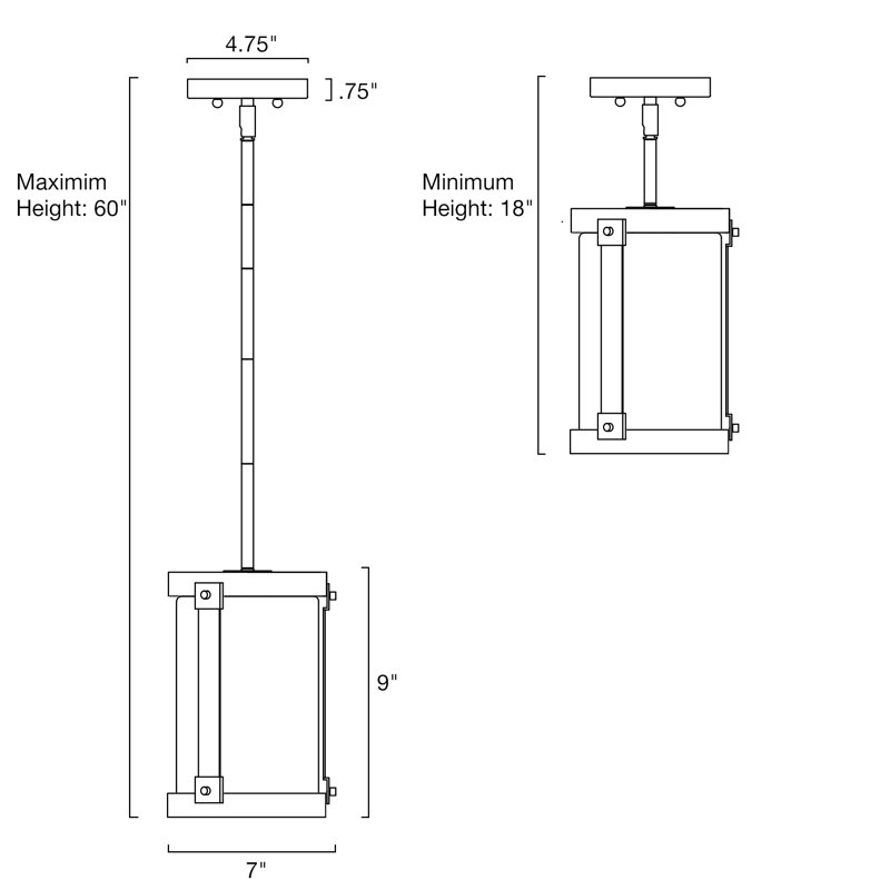 Luminaire suspendu cylindrique unique à 1 lumière Kateri
