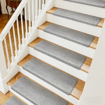 Scarlettrose Plush Bullnose Non-Slip Indoor Stair Tread（Set of 14）