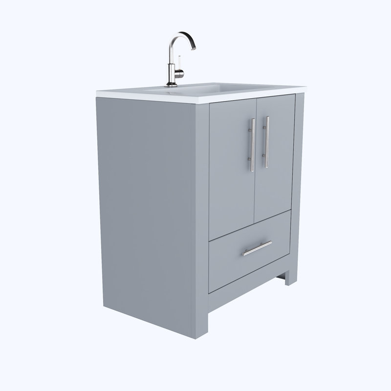 Ensemble de meuble-lavabo simple 30 po Boston, Gris