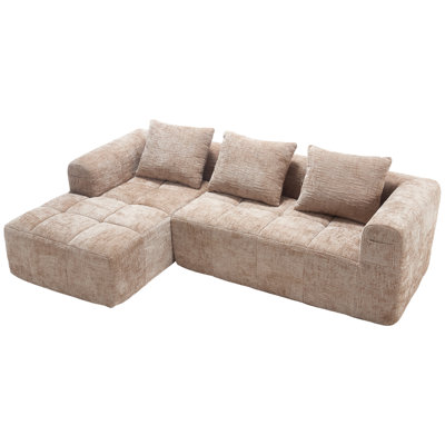 2 - Piece Chenille No Frame Compressed Sectional by Mercer41