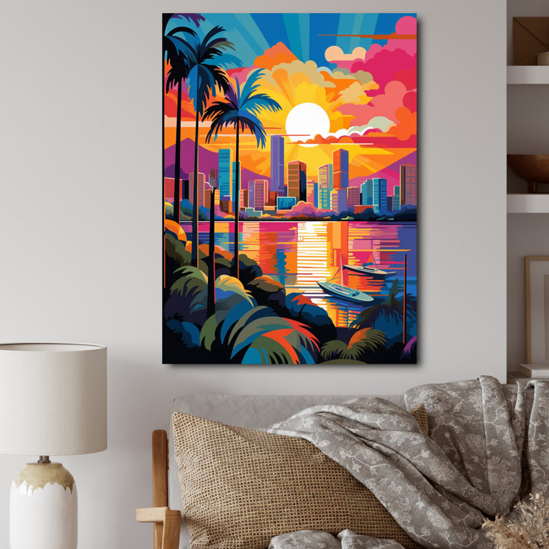 City Maui Popart II - Maui, reproduction d'art mural, H 32 po x l 24 po x P 1 po, Toile tendue