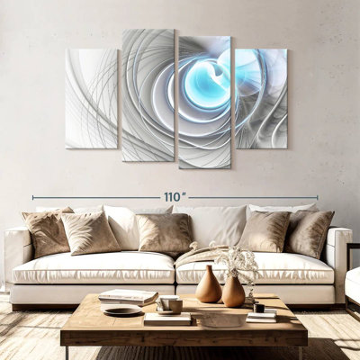 Avery Blue White Grey Abstract