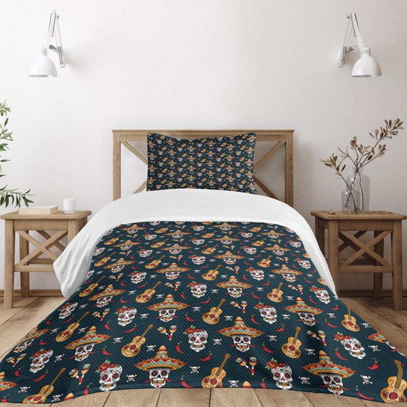 Twin White Polyester Kids Unisex Bedspread Set