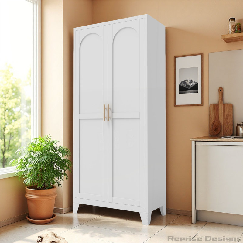  Armoire 2 portes avec serrure, H 70,87 po x l 31,5 po x P 15,7 po, Blanc