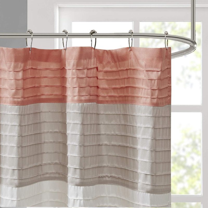 Polyester Shower Curtain Set, Coral