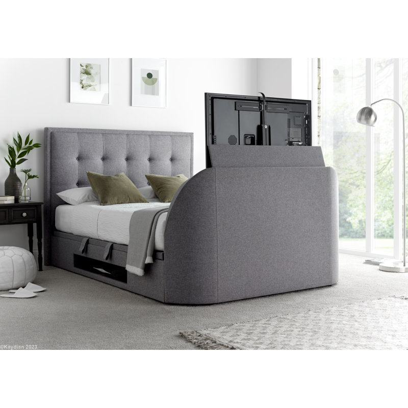 Leendert Upholstered Ottoman Storage Bed, Grey, Kingsize (5')