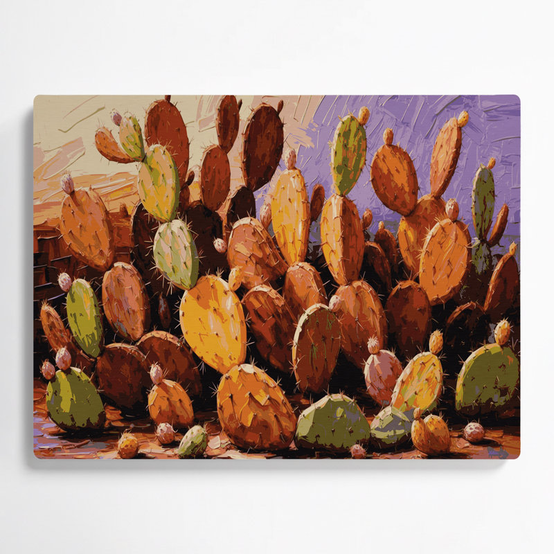 «Southwestern Plants Prickly Pear», art mural brun en métal 177