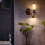 Salih 1-Light hemp rope Black Armed Wall Lamp