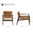 30" Genuine Leather Accent Armchair With  Ash Wood Frame