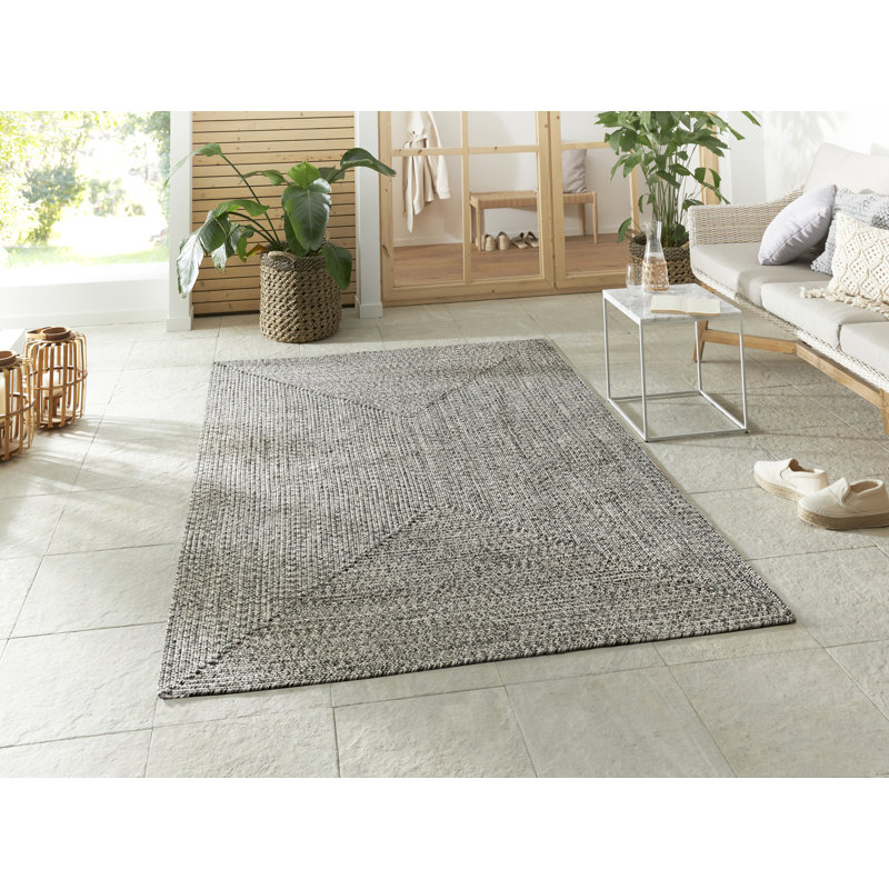 Machine Woven Grey Indoor/Outdoor Rug, Runner 80 x 200cm
