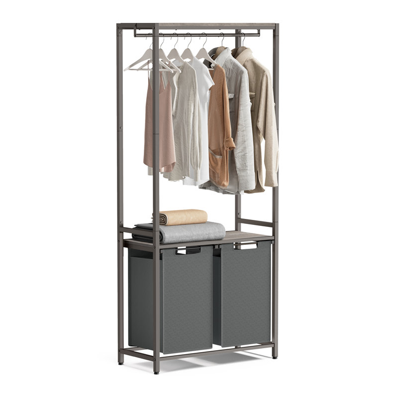 Laundry Hamper with Handles, Heather Greige/Slate Grey