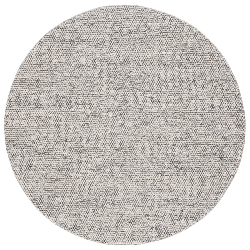 Elle Handmade Light Grey / Ivory Rug, Round 6'