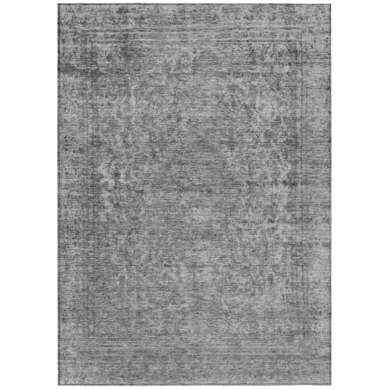 Felissae Gray Washable Indoor-Outdoor Rug - LOOMLAN, 8' x 10'