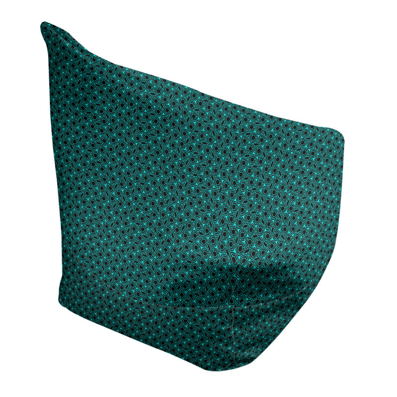Sac de pois Leffel, H 27 po x l 30 po x P 25 po, Housse de pouf, Bleu sarcelle
