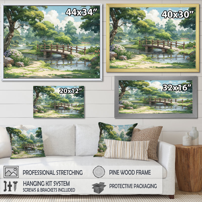 Paysage japonais du soleil levant I - Japon, art mural, H 12 po x l 20 po x P 1 po, Toile tendue