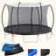 Trampoline de 14 pi (coussin de couleur double face), trampoline pour enfants et adultes avec filet et échelle, poteau de clôture incurvé