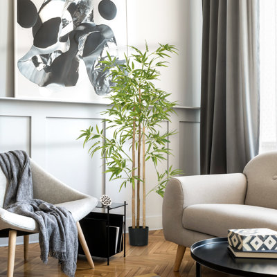 6Ft Tall Artificial For Home - Natural-Looking, Long-Term Appeal Interior Natural Texture, Easy Care