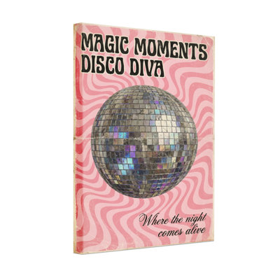 Fashion Pink Swirl Background Mirror Ball Disco Theme