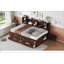 Captain Bed With Built-In Storage Shelves, 4 Drawers And 2 Cabinets