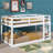 Twin Size Stacked Floor Bunk Bed With Ladder Included-1014622759