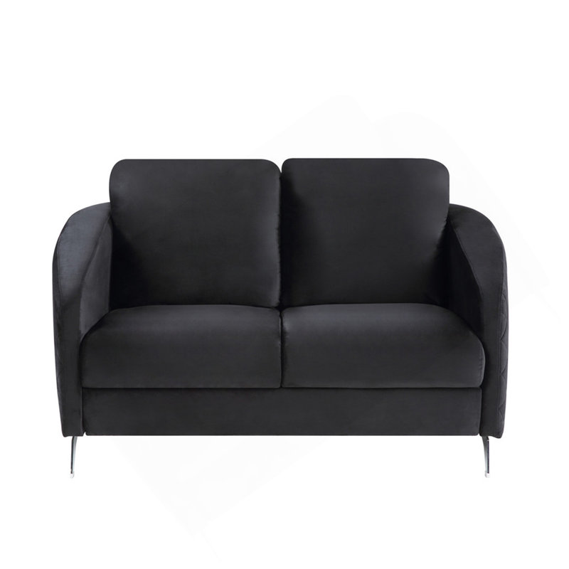 Causeuse moderne chic en velours noir Livia