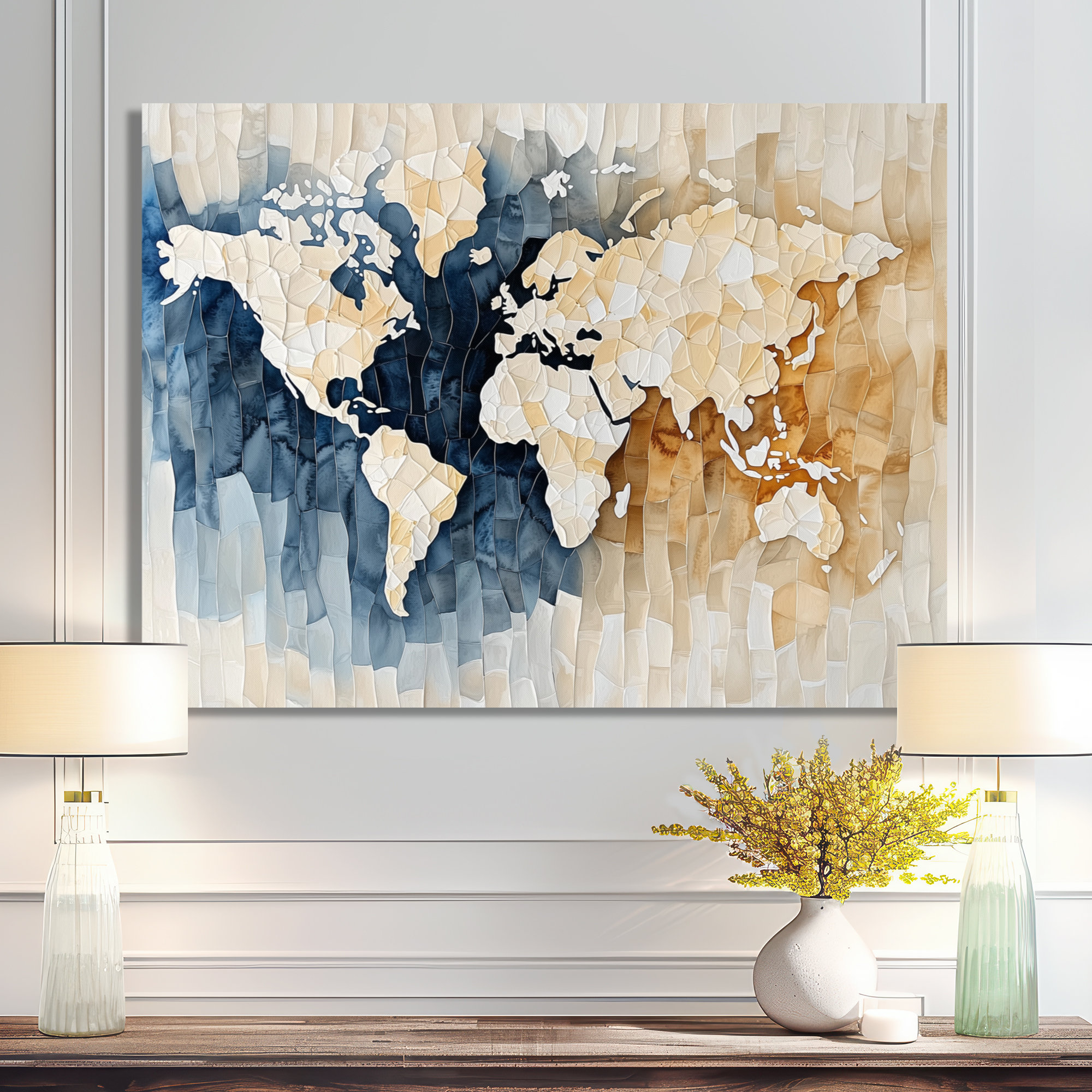 Red Barrel Studio® World Map Watercolors I - World Map Print Wall Art ...