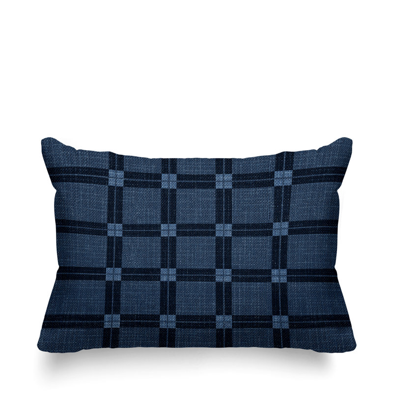 Coussin lombaire en polyester , Bleu, H 14 po x l 20 po