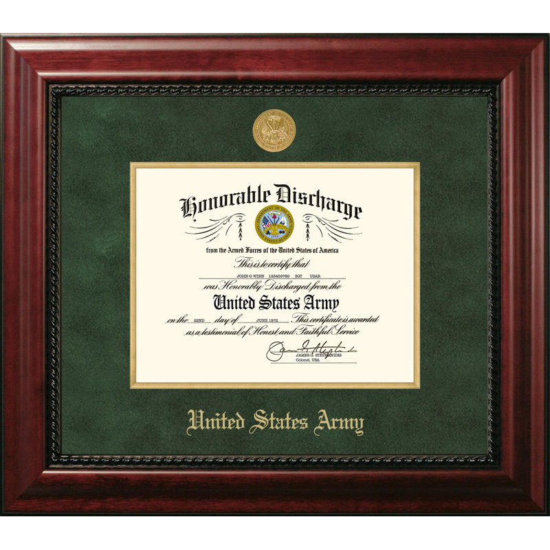 Army Discharge Executive Picture Frame, 11" x 8.5"