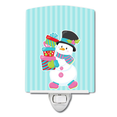 Silloth Snowman and Stripes Ceramic Night Light
