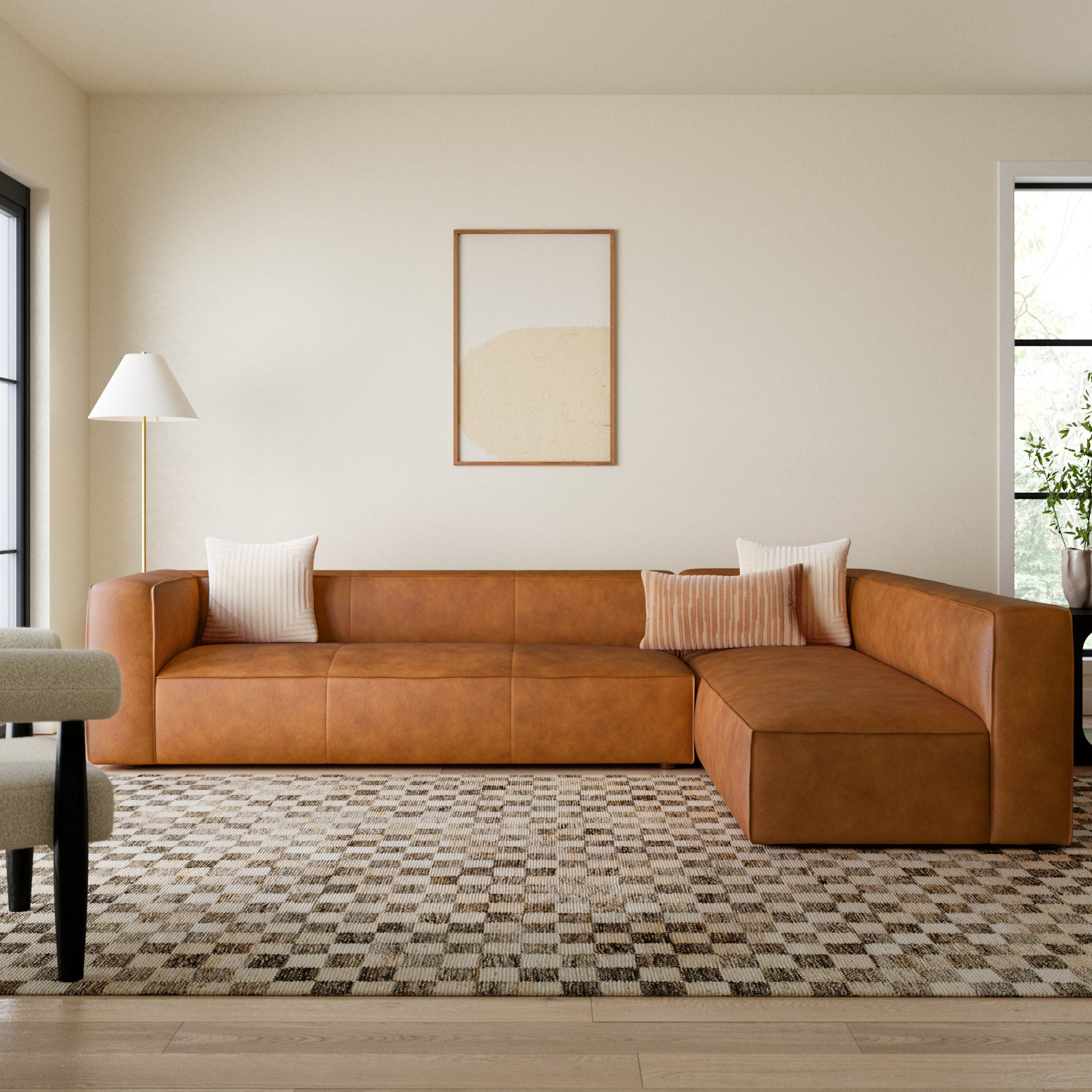 Piazza 2 - Piece Genuine Leather Corner Sectional