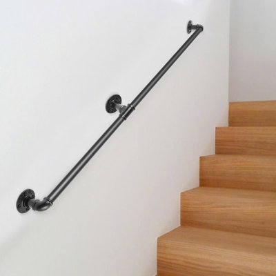 Rampe d'escalier de couleur noire pour tuyau VEVOR
