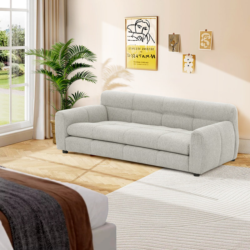 Soft And Comfortable Pet Sofa With Backrest And Armrests, Featuring A Modern Rectangular Design Suitable For Big-Sized Dogs.