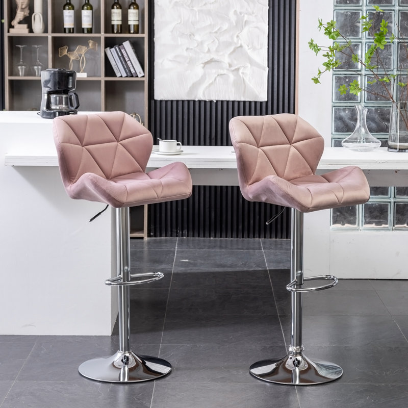 Tabourets de bar pivotants en métal Mauve