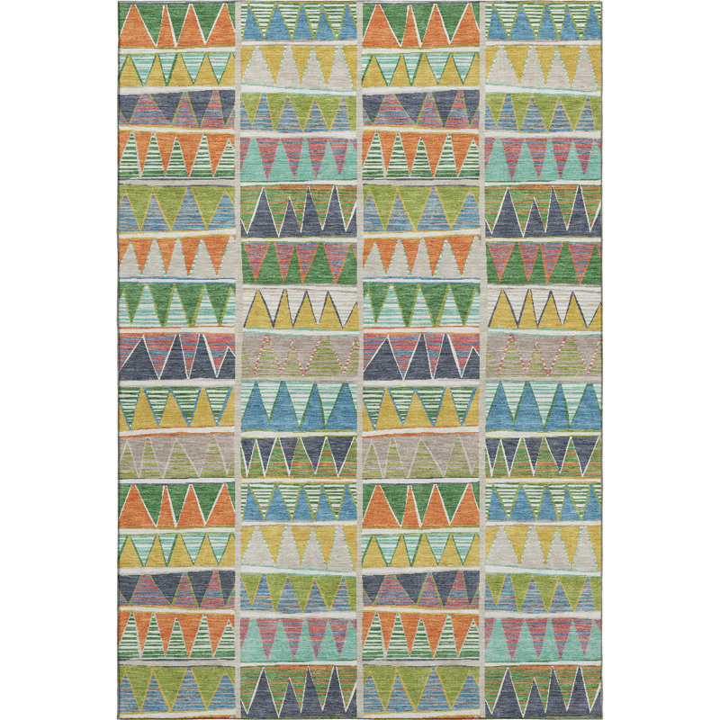 Premium Machine Washable Mayfield AMF2205 geometric Rug, 8' x 10', Beige