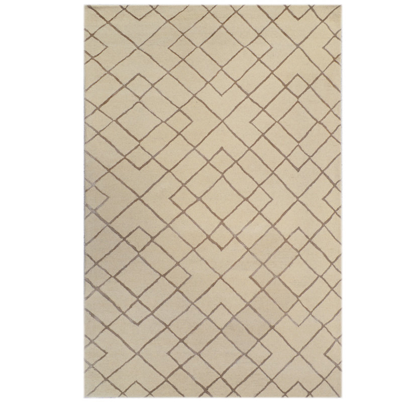 Highway Geometric Wool Area Rug, Rectangle 122 x 183cm