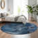 Premium Machine Washable Prisco Blue Rug